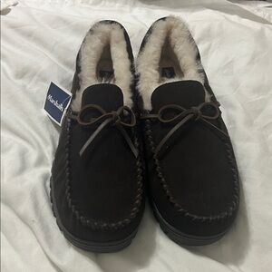 Eddie Bauer Men's Brown Moccasin Slippers size 13
